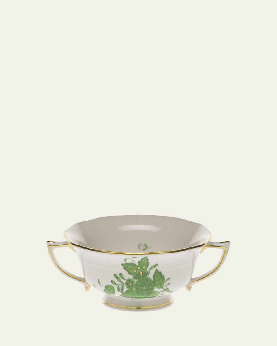Chinese Bouquet Green Cream Soup Cup
